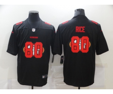Men's San Francisco 49ers #80 Jerry Rice Black 2020 Shadow Logo Vapor Untouchable Stitched NFL Nike Limited Jersey