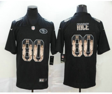 Men's San Francisco 49ers #80 Jerry Rice Black Statue Of Liberty Stitched NFL Nike Limited Jersey