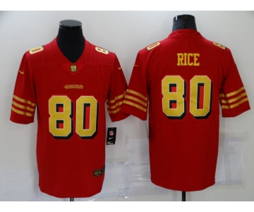 Men's San Francisco 49ers #80 Jerry Rice Red Gold 2021 Vapor Untouchable Stitched NFL Nike Limited Jersey