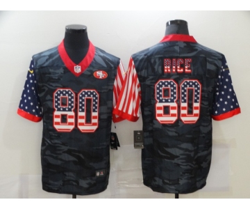 Men's San Francisco 49ers #80 Jerry Rice USA Camo 2020 Salute To Service Stitched NFL Nike Limited Jersey