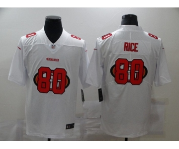 Men's San Francisco 49ers #80 Jerry Rice White 2020 Shadow Logo Vapor Untouchable Stitched NFL Nike Limited Jersey