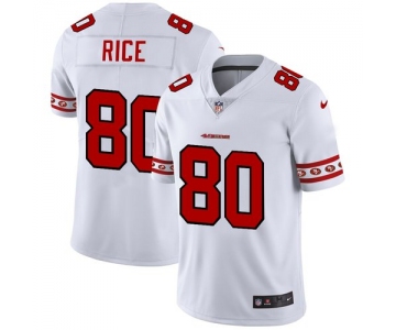 San Francisco 49ers #80 Jerry Rice Nike White Team Logo Vapor Limited NFL Jersey