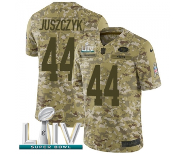 Nike 49ers #44 Kyle Juszczyk Camo Super Bowl LIV 2020 Men's Stitched NFL Limited 2018 Salute To Service Jersey