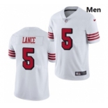 Men San Francisco 49ers #5 Trey Lance Jersey White 2021 Color Rush Limited