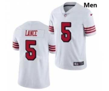 Men San Francisco 49ers #5 Trey Lance Jersey White 2021 Color Rush Limited