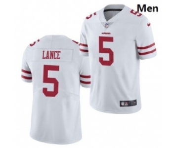Men San Francisco 49ers #5 Trey Lance Jersey White 2021 Limited Football