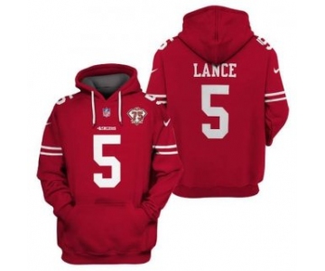 Men's San Francisco 49ers #5 Trey Lance 2021 75th Anniversary Alternate Pullover Hoodie
