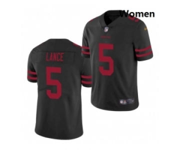 Women San Francisco 49ers #5 Trey Lance Jersey Black 2021 Limited Football