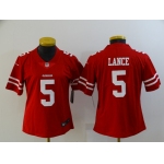 Women San Francisco 49ers #5 Trey Lance Jersey Scarlet 2021 Limited Football