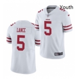 Youth San Francisco 49ers #5 Trey Lance Jersey White 2021 Limited Football