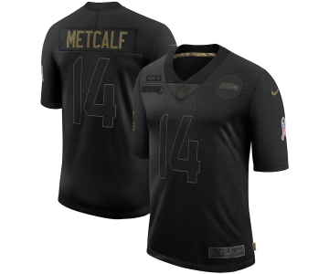 Nike Seahawks 14 DK Metcalf Black 2020 Salute To Service Limited Jersey