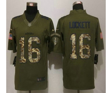 Men's Seattle Seahawks #16 Tyler Lockett Green Salute to Service 2015 NFL Nike Limited Jersey
