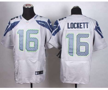 Men's Seattle Seahawks #16 Tyler Lockett Nike Gray Elite Jersey
