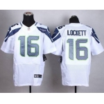 Men's Seattle Seahawks #16 Tyler Lockett Nike White Elite Jersey