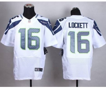 Men's Seattle Seahawks #16 Tyler Lockett Nike White Elite Jersey