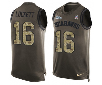 Nike Seattle Seahawks #16 Tyler Lockett Green Men's Stitched NFL Limited Salute To Service Top Jersey