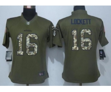 Women's Seattle Seahawks #16 Tyler Lockett Green Salute to Service NFL Nike Limited Jersey