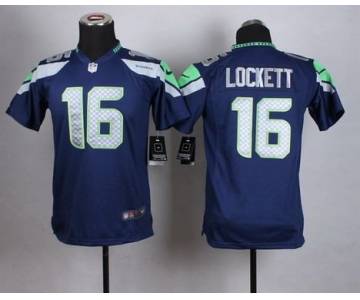 Youth Seattle Seahawks #16 Tyler Lockett Nike Navy Blue Game Jersey