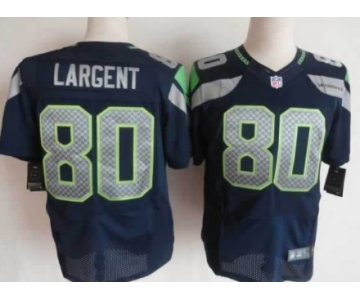 Nike Seattle Seahawks #80 Steve Largent Navy Blue Elite Jersey