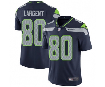 Nike Seattle Seahawks #80 Steve Largent Steel Blue Team Color Men's Stitched NFL Vapor Untouchable Limited Jersey