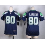 Women's Seattle Seahawks #80 Steve Largent Nike Navy Blue Game Jersey