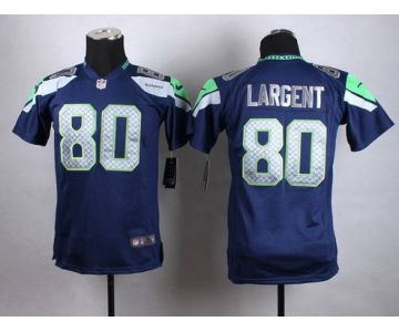 Youth Seattle Seahawks #80 Steve Largent Nike Navy Blue Game Jersey