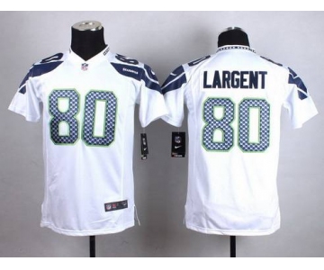 Youth Seattle Seahawks #80 Steve Largent Nike White Game Jersey