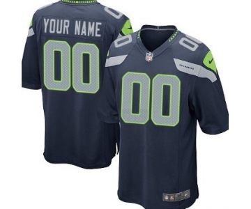 Kids' Nike Seattle Seahawks Customized Blue Game Jersey