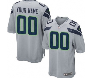 Kids' Nike Seattle Seahawks Customized Gray Game Jersey