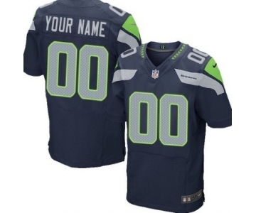 Men's Nike Seattle Seahawks Customized Blue Elite Jersey