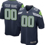 Men's Nike Seattle Seahawks Customized Blue Game Jersey