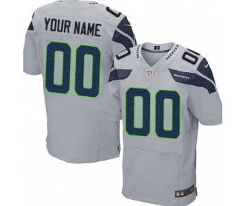 Men's Nike Seattle Seahawks Customized Gray Elite Jersey