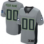 Men's Nike Seattle Seahawks Customized Gray Shadow Elite Jersey