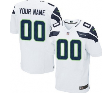 Men's Nike Seattle Seahawks Customized White Elite Jersey