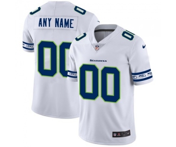Men's Seattle Seahawks Custom Nike White Team Logo Vapor Limited NFL Jersey