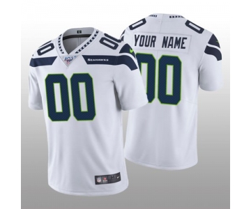 Men's Seattle Seahawks Custom White Vapor Limited 100th Season Jersey