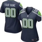Women's Nike Seattle Seahawks Customized Blue Limited Jersey