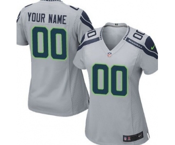 Women's Nike Seattle Seahawks Customized Gray Limited Jersey
