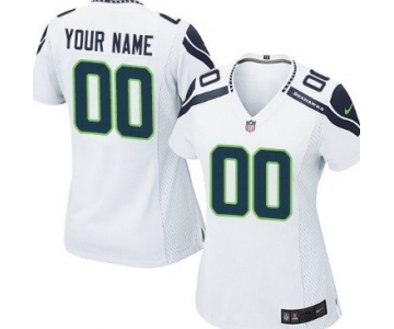 Women's Nike Seattle Seahawks Customized White Limited Jersey