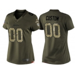 Women's Seattle Seahawks Custom Olive Camo Salute To Service Veterans Day NFL Nike Limited Jersey