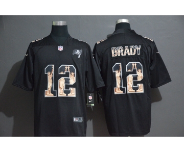 Men's Tampa Bay Buccaneers #12 Tom Brady 2019 Black Statue Of Liberty Stitched NFL Nike Limited Jersey