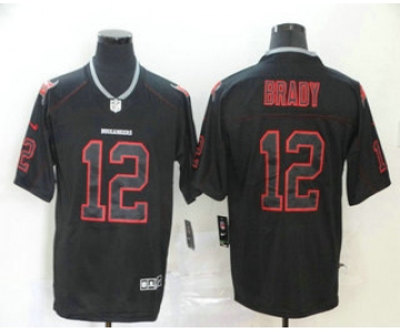 Men's Tampa Bay Buccaneers #12 Tom Brady 2020 Black Lights Out Color Rush Stitched NFL Nike Limited Jersey
