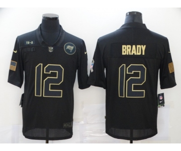 Men's Tampa Bay Buccaneers #12 Tom Brady Black 2020 Salute To Service Stitched NFL Nike Limited Jersey