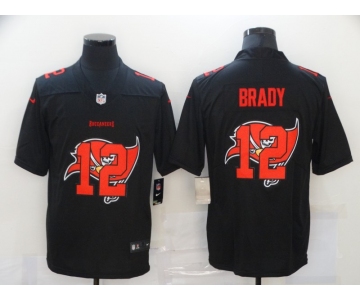 Men's Tampa Bay Buccaneers #12 Tom Brady Black 2020 Shadow Logo Vapor Untouchable Stitched NFL Nike Limited Jersey