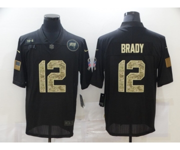 Men's Tampa Bay Buccaneers #12 Tom Brady Black Camo 2020 Salute To Service Stitched NFL Nike Limited Jersey