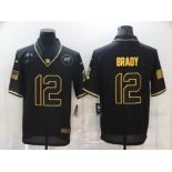 Men's Tampa Bay Buccaneers #12 Tom Brady Black Gold 2020 Salute To Service Stitched NFL Nike Limited Jersey