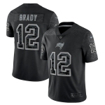 Men's Tampa Bay Buccaneers #12 Tom Brady Black Reflective Limited Stitched Jersey