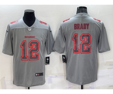 Men's Tampa Bay Buccaneers #12 Tom Brady Grey Atmosphere Fashion Vapor Untouchable Stitched Limited Jersey