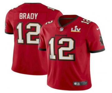 Men's Tampa Bay Buccaneers #12 Tom Brady Red 2021 Super Bowl LV Vapor Untouchable Stitched Nike Limited NFL Jersey