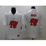 Men's Tampa Bay Buccaneers #12 Tom Brady White 2020 Shadow Logo Vapor Untouchable Stitched NFL Nike Limited Jersey